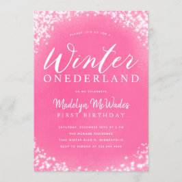 Winter Onederland Girl 1. Geburtstag Party Einladung
