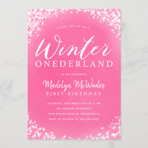 Winter Onederland Girl 1. Geburtstag Party Einladung
