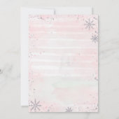 Winter ONEderland Girl 1st Birthday Invitation Einladung (Rückseite)