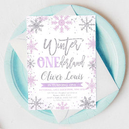 Winter ONEderland Girl 1st Birthday Invitation Einladung
