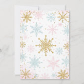 Winter ONEderland Girl 1st Birthday Invitation Einladung (Rückseite)