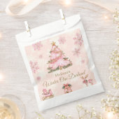 Winter Onederland Girl 1st Birthday Pink Snowflake Geschenktütchen (Ausgeschnitten)