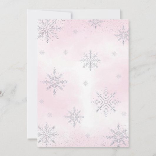 Winter Onederland Girl Birthday Pink Einladung (Rückseite)