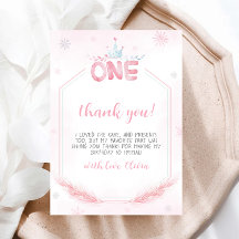 Winter Onederland Girl Geburtstag Danke Karte