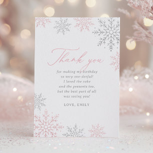 Winter Onederland Glitter Geburtstag Danke Karte