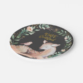 Winter ONEderland Gold Greenery Deer Woodland Pappteller (Schrägansicht)