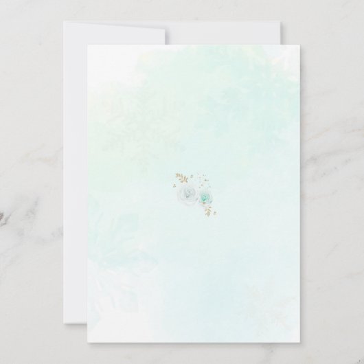 Winter ONEderland Green Snowflake 1. Einladung (Rückseite)