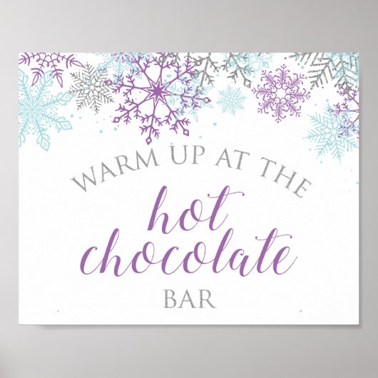 Winter Onederland Heiße Schokolade Bar Purpur Poster (Vorne)