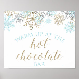 Winter Onederland Heiße Schokolade Bar Schild Blau