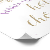 Winter Onederland Hot Chocolate Bar Sign Lila Poster (Ecke)