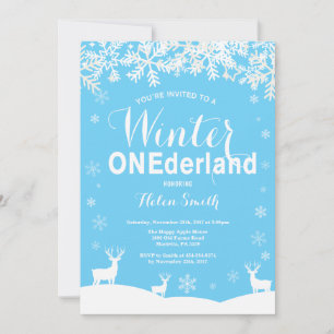 Winter Onederland Jungen 1. Geburtstagseinladung Einladung