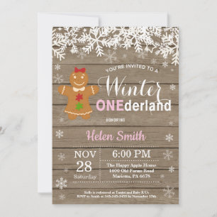 Winter Onederland Landmädel 1. Geburtstag Einladung