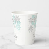 Winter ONEderland Light Aquamarin Silver Snowflake Pappbecher (Rechts)