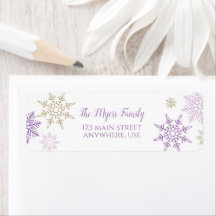 Winter Onederland Lila Gold-Schneeflocke