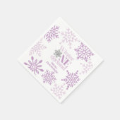 Winter Onederland Lila Snowflake 1. Geburtstag Serviette (Ecke)