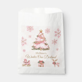 Winter ONEderland Mädchen 1. Geburtstag Rosa Schne Geschenktütchen