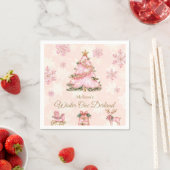 Winter-Onederland-Mädchen 1. Geburtstag Rosa Schne Serviette (Beispiel)