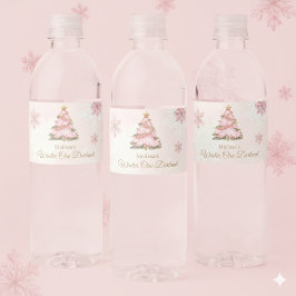 Winter ONEderland Mädchen 1. Geburtstag Wasserflaschenetikett
