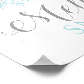 Winter Onederland Melierter Schneeblauer Silber Poster (Ecke)