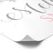 Winter Onederland Melter Schneerosa Silberposter Poster (Ecke)