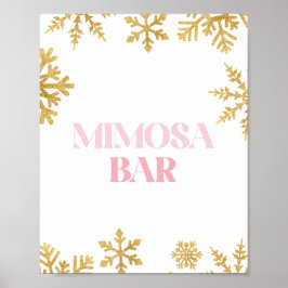 Winter Onederland Mimosa Bar signieren Rosa und Go Poster
