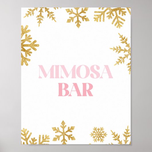 Winter Onederland Mimosa Bar signieren Rosa und Go Poster (Vorne)