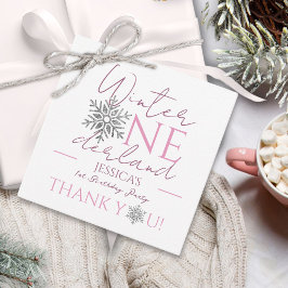 Winter ONEderland Minimalistisch Girl 1. Geburtsta Geschenkanhänger