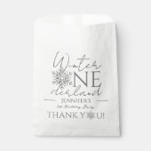 Winter ONEderland Minimalistisch Silver 1. Geburts Geschenktütchen (Vorderseite)