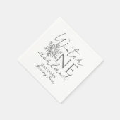 Winter ONEderland Minimalistisch Silver 1. Geburts Serviette (Ecke)