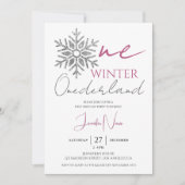 Winter ONEderland | Minimalistisches Mädchen 1. Ge Einladung (Vorderseite)