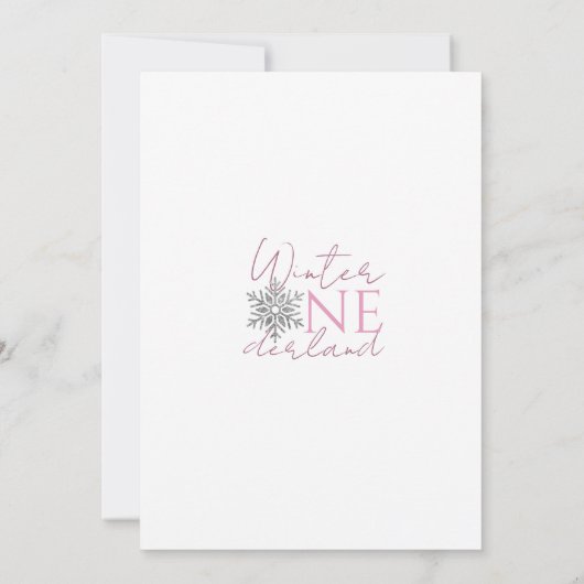 Winter ONEderland | Minimalistisches Mädchen 1. Ge Einladung (Rückseite)