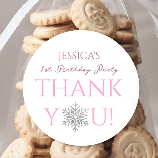 Winter ONEderland | Minimalistisches Mädchen 1. Ge Runder Aufkleber