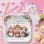 Winter Onederland Niedlich Snow Animals 1. Geburts Pappteller (Party)