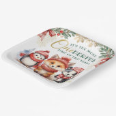 Winter Onederland Niedlich Snow Animals 1. Geburts Pappteller (Gewinkelt)