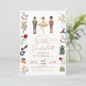 Winter Onederland Nutcracker 1. Geburtstag Einladung (Stehend Vorderseite)