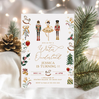 Winter Onederland Nutcracker 1. Geburtstag Einladung
