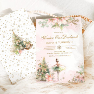 Winter Onederland Nutcracker 1. Geburtstagspalette Einladung