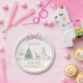 Winter Onederland Nutcracker Pink Girl Birthday Pappteller (Party)
