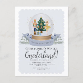 Winter Onederland Nutcracker zum ersten Geburtstag Postkarte