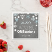 Winter onederland Paper Napkin Blue Boy Snowflake Serviette (Beispiel)