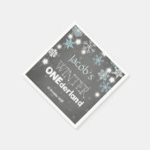 Winter onederland Paper Napkin Blue Boy Snowflake Serviette (Ecke)