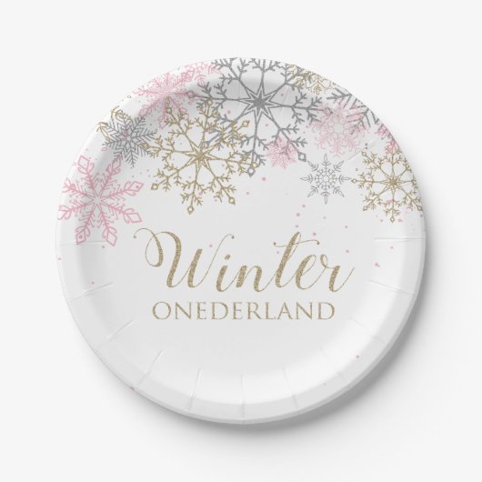 Winter Onederland Paper Plate Pappteller (Vorderseite)