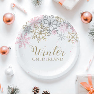 Winter Onederland-Papierplatte Pappteller
