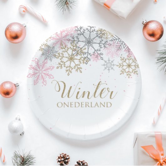 Winter Onederland-Papierplatte Pappteller
