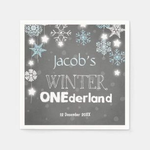 Winter onederland Papierservietten-blauer Serviette