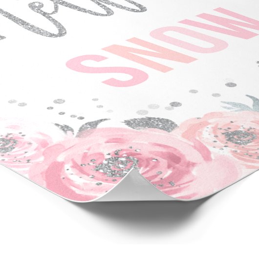 Winter ONEderland Party Dekor Melted Snow Sign Poster (Ecke)