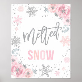 Winter ONEderland Party Dekor Melted Snow Sign Poster