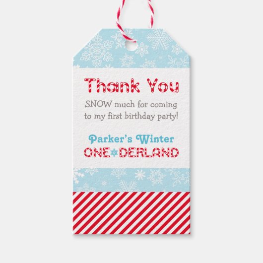 Winter ONEderland Party Erster Geburtstag Vielen D Geschenkanhänger (Vorderseite)