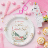 Winter Onederland Party Girl Pink Snow Geburtstag Pappteller (Party)