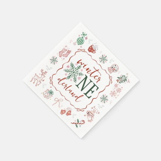Winter ONEderland Party Napkin Serviette (Ecke)